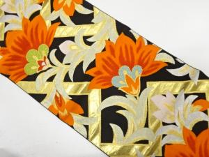 アンティーク　唐花模様織り出し袋帯（着用可）